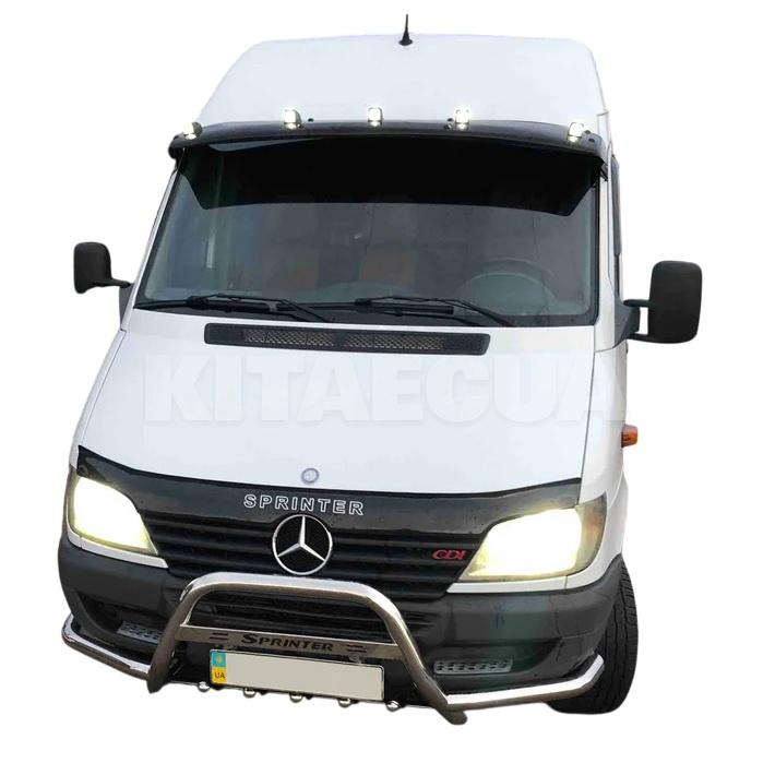 Кенгурятник Mercedes Sprinter 1995-2006 нержавеющая сталь с усами CAN (dug89054) - 5