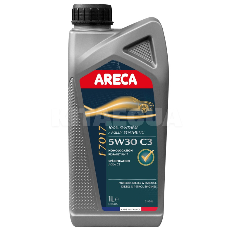 Масло моторное синтетическое 1л 5W-30 F7017 ARECA (051934)