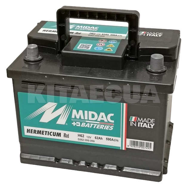 Аккумулятор автомобильный 62Ач 570А "+" справа MIDAC (S562.059.057) - 2