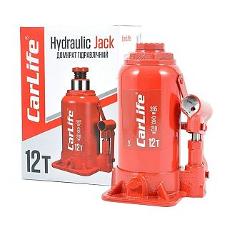 Домкрат гидравлический бутылочный 12т (210мм-395мм) CARLIFE