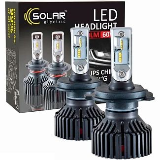 LED лампа для авто H4 P43t 60W 6000K Solar