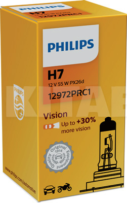 Галогенна лампа H7 55W 12V Vision +30% PHILIPS (PS 12972 PR C1)