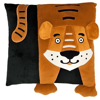 Подушка в машину декоративная "Тигр-Блейк" черно-коричневая Tigres