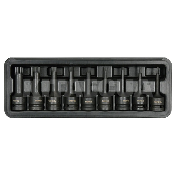 Набор бит ударных 1/2" SPLINE M4-М16 9 предметов YATO (YT-10691-YATO) - 2