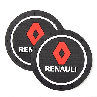 Коврики антискользящие в подстаканник 7 см Renault (2шт.) 