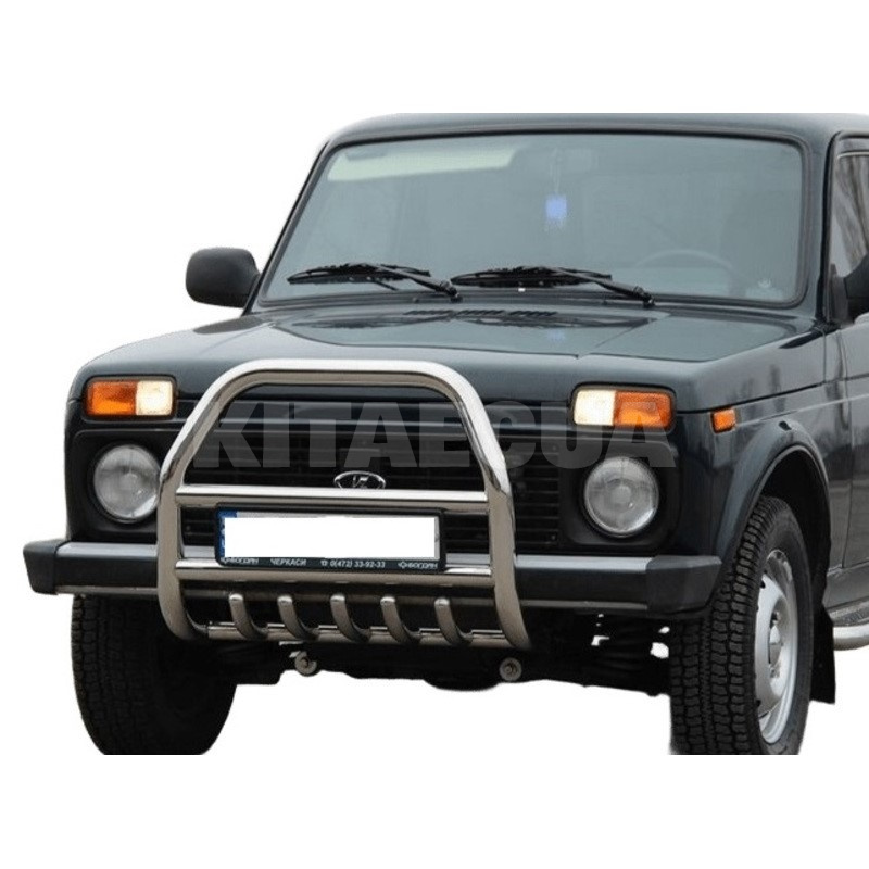 Кенгурятник QT007 Lada Urban нержавеющая сталь CAN (dd22520) - 4