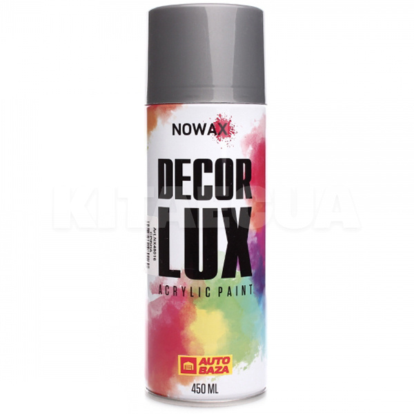 Краска серебристо-серая 450мл акриловая Decor Lux NOWAX (NX48016)