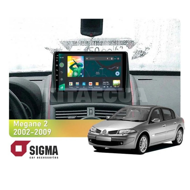 Штатная магнитола X9464 4+64 ГБ 9" Renault Megane 2 2002-2009 SIGMA4car (33801)