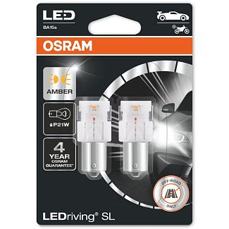 LED лампа для авто LEDriving SL BA15s 1.3W amber (комплект) Osram