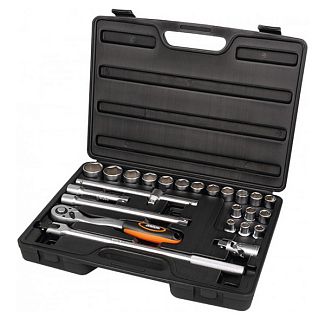 Набір торцевих насадок. CRV з тріскачкою 1/2'' 25шт. в кейсе MIOL