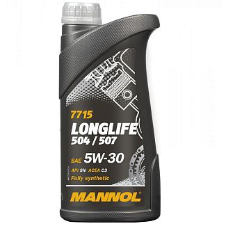 Масло моторне синтетичне 1л 5W-30 Longlife 504/507 Mannol