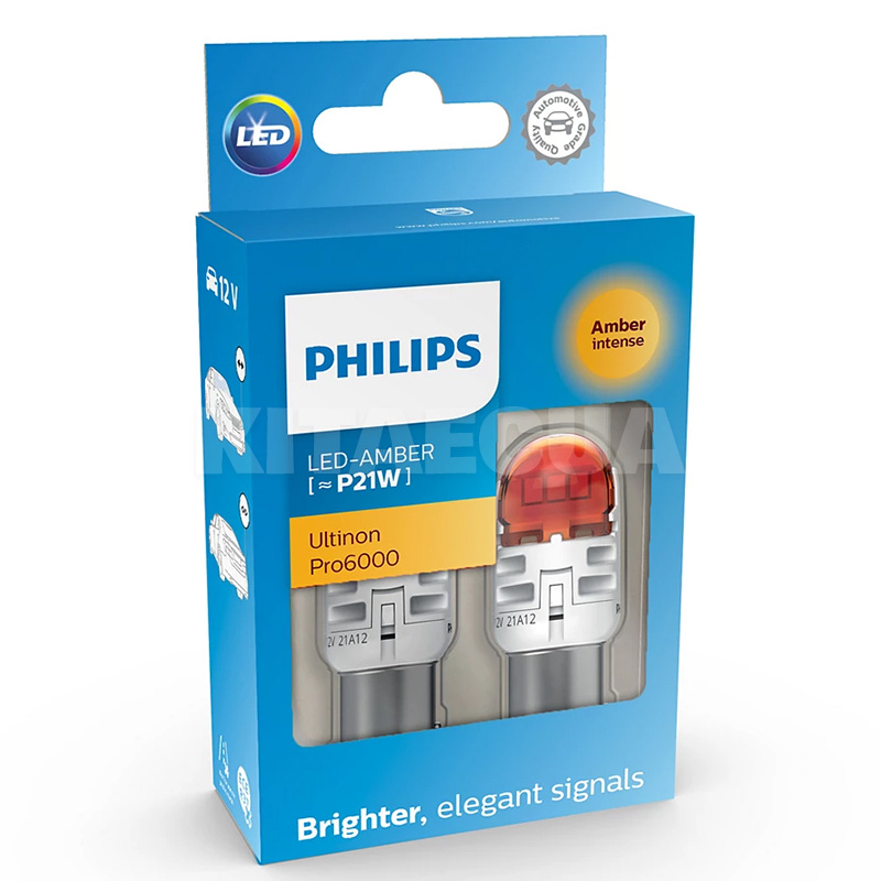 LED лампа для авто Ultinon Pro 6000 BAU15S (комплект) PHILIPS (11498AU60X2)