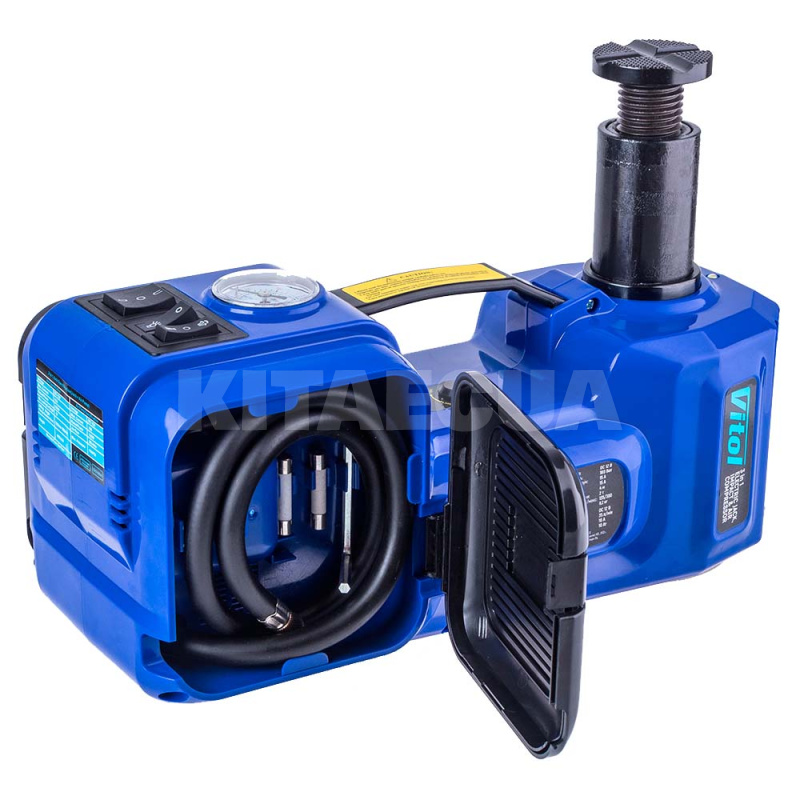 Домкрат електро-гідравлічний телескопічний до 2т (155-360) мм) 12В з компресором і гайковертом VITOL (HF045-VITOL)