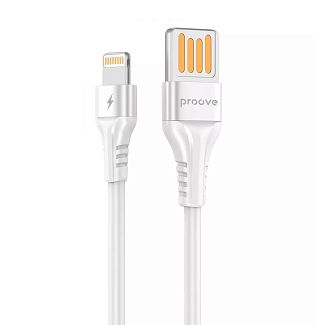 Кабель USB Lightning 2.4A 1м Double Way Silicone білий PROOVE