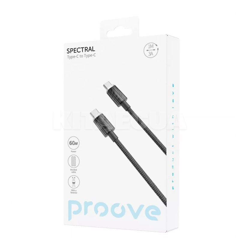 Кабель Type-C Type-C 60W 1м Spectral черный PROOVE (580870001) - 3