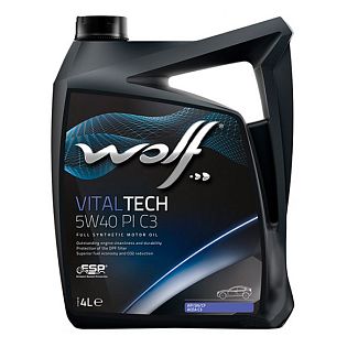 Масло моторное синтетическое 4л 5W-40 Vitaltech PI C3 WOLF