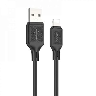 Кабель USB Lightning 2.4A X90 1м чорний HOCO