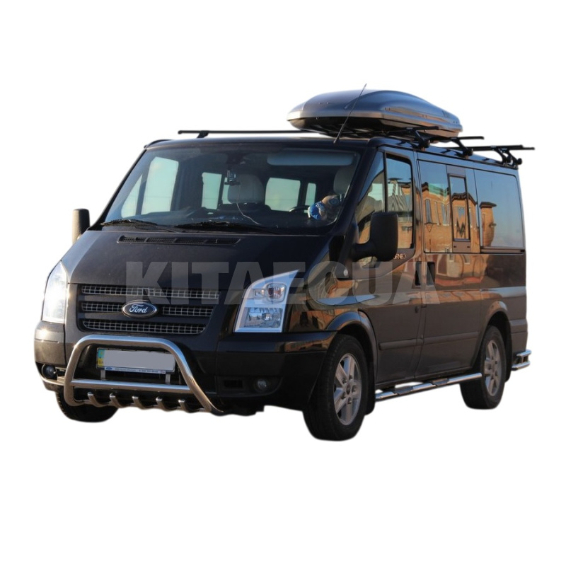 Кенгурятник WT003 Ford Transit 2006-2014 нержавеющая сталь CAN (dug10205) - 2