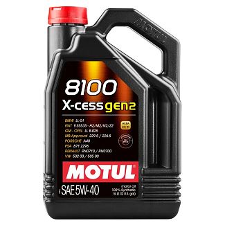 Масло моторное синтетическое 5л 5W-40 8100 X-Cess gen2 MOTUL