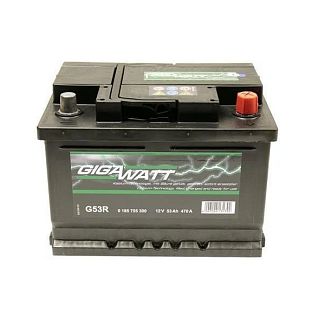 Аккумулятор автомобильный 53Ач 470А "+" справа GIGAWATT