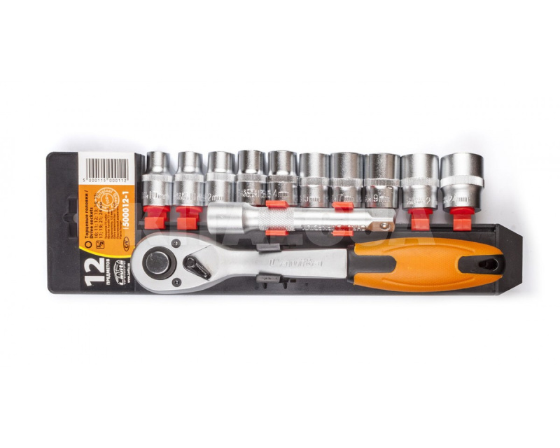 Набір головок з тріскачкою і подовжувачем 1/2 " 12 предметів LAVITA (LA 500012-1)