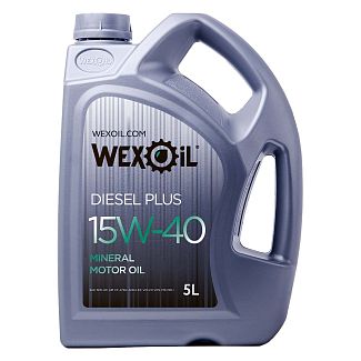 Масло моторное минеральное 5л 15W-40 Diesel Plus WEXOIL