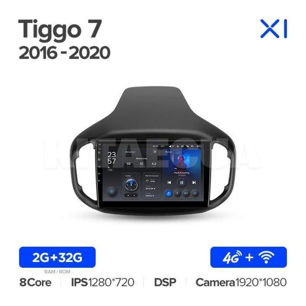 Штатна магнітола X1 2+32Gb 10" Chery Tiggo 7 1 2016-2020 (F2) Teyes (26753) - 2