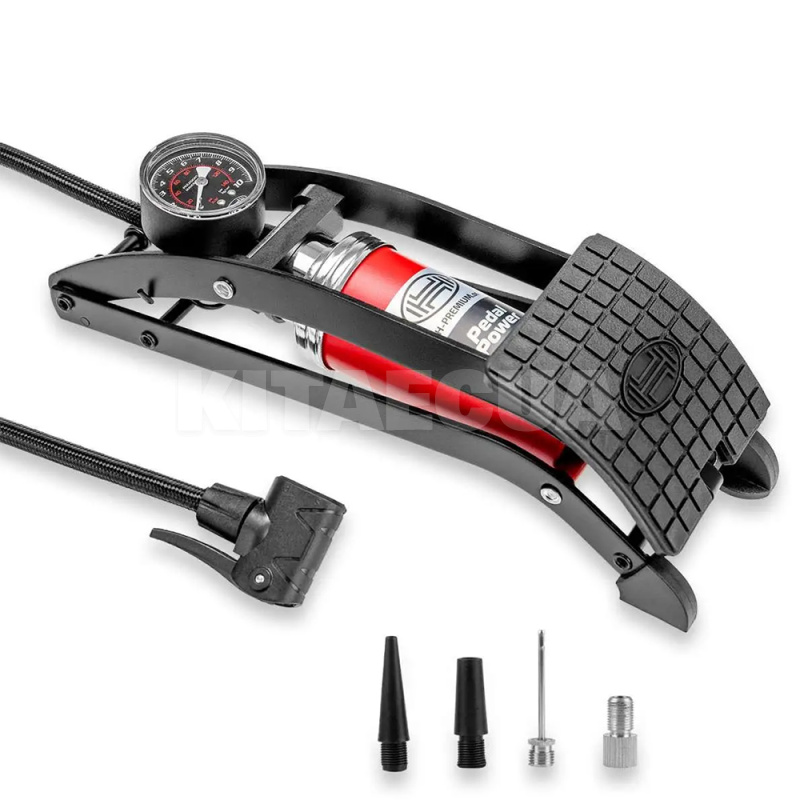 Насос ножний однопоршневий 7 Атм 81 х 258 мм з манометром PedalPower PRO 215 000 HEYNER (93687)