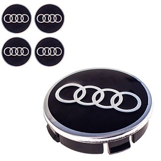 Заглушка колесного диска AUDI 60x55 черный ABS пластик 4шт. 