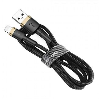 Кабель USB Lightning 2.4A Cafule 1м золотий/чорний BASEUS
