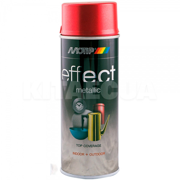 Краска красная 400мл с эффектом металлик Deco Effect MOTIP (302511-Motip)