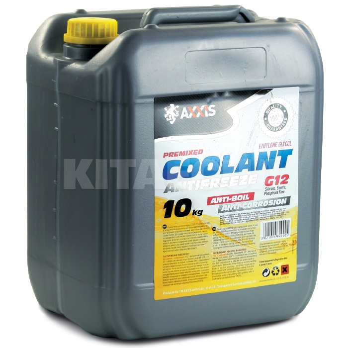 Антифриз-концентрат желтый 10кг G12 35°C Сoolant AXXIS (AX-2009)