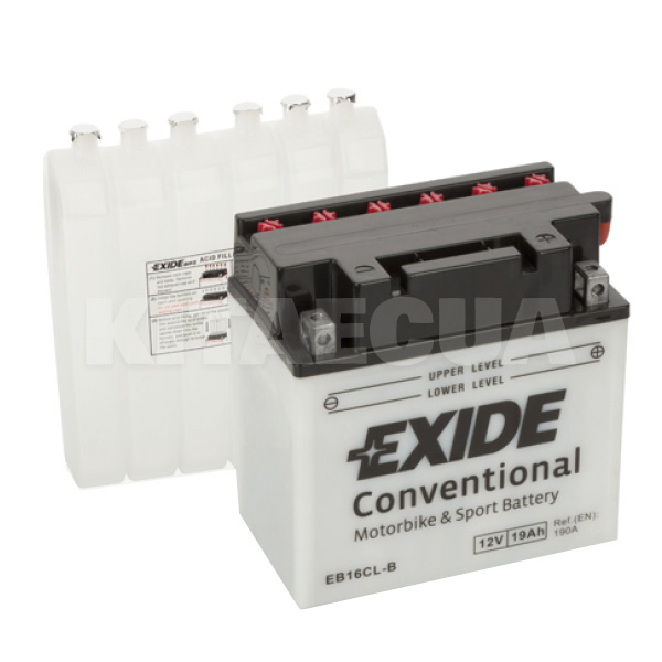 Мото акумулятор Conventional 19Ач 190А "+" справа EXIDE (EB16CL-B)