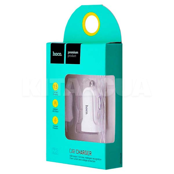 Автомобильное зарядное устройство Z2 single-port car charger White HOCO (6957531039020) - 2