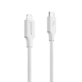 Кабель Type-C Lightning 3А 1м Striped Silicone белый PROOVE