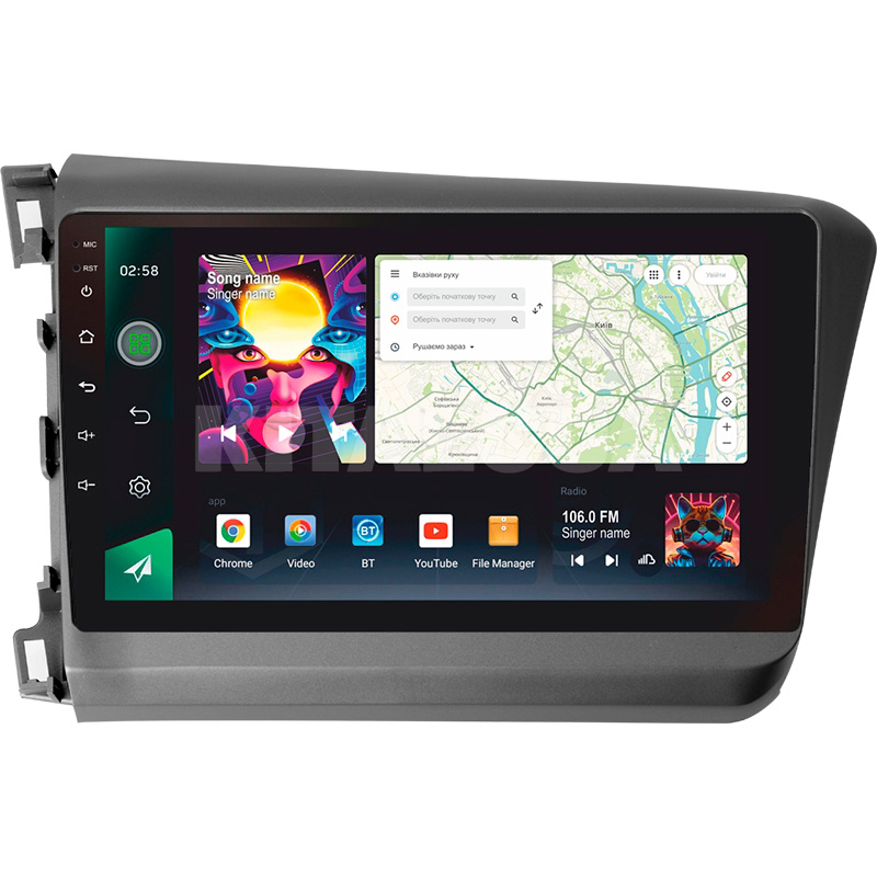 Штатная магнитола PRO 9464 4+64 Gb 9" Honda Civic 9 FD 2011-2015 SIGMA4car (39621)