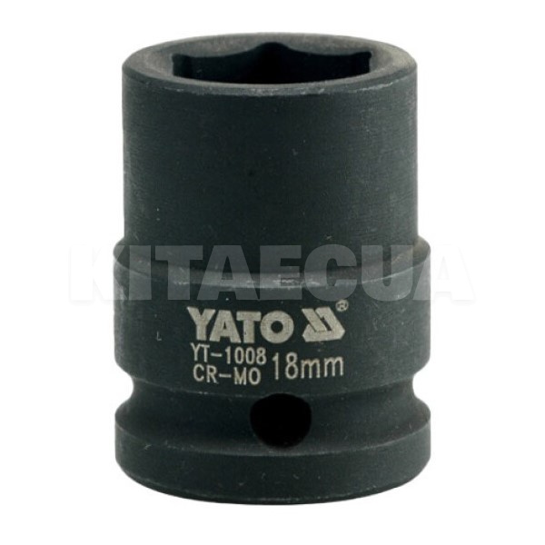 Головка торцева ударна 6-гранна 18мм 1/2" 39мм YATO (YT-1008)