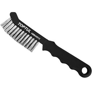Щітка з металу 2-рядна нержавіюча сталь з пластиковою ручкою TOPTUL
