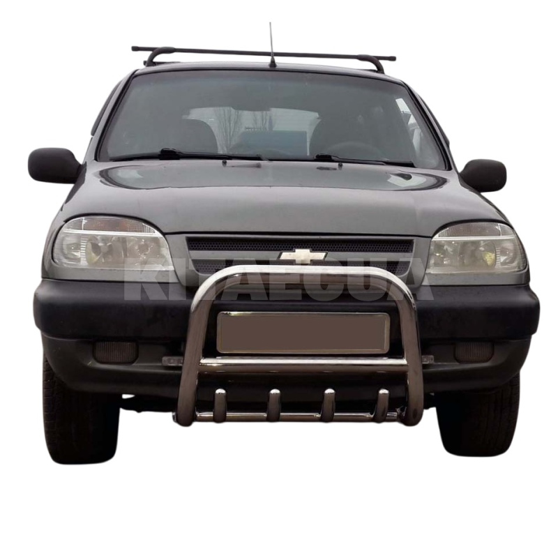 Кенгурятник QT006 Chevrolet Niva нержавеющая сталь CAN (dd22342) - 2