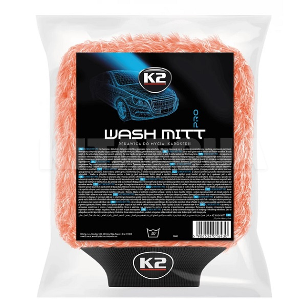 Губка-перчатка для мытья авто 27х21см Wash Mitt микрофибра K2 (M440) - 2