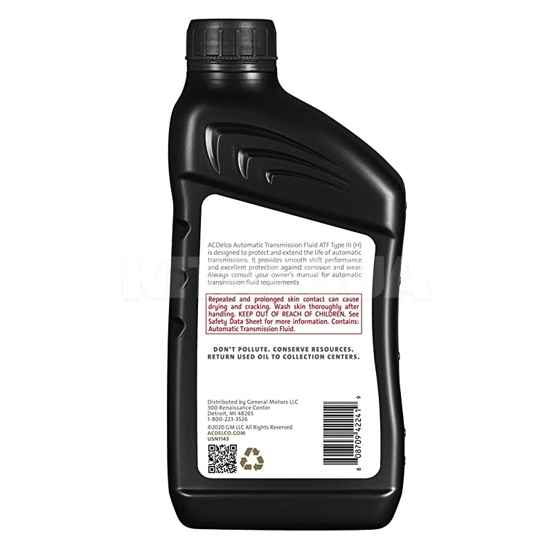 Масло трансмиссионное 0.946л ATF DEXRON III H ACDELCO (2681156) - 2