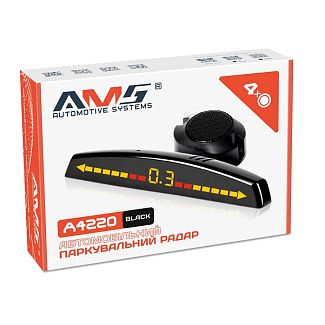 Парктроник A4220 черный на 4 датчика 22 мм AMS