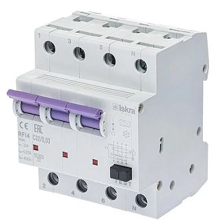 Диференціальний вимикач 32A 3P+N 30мА RFI4C32A ІSKRA