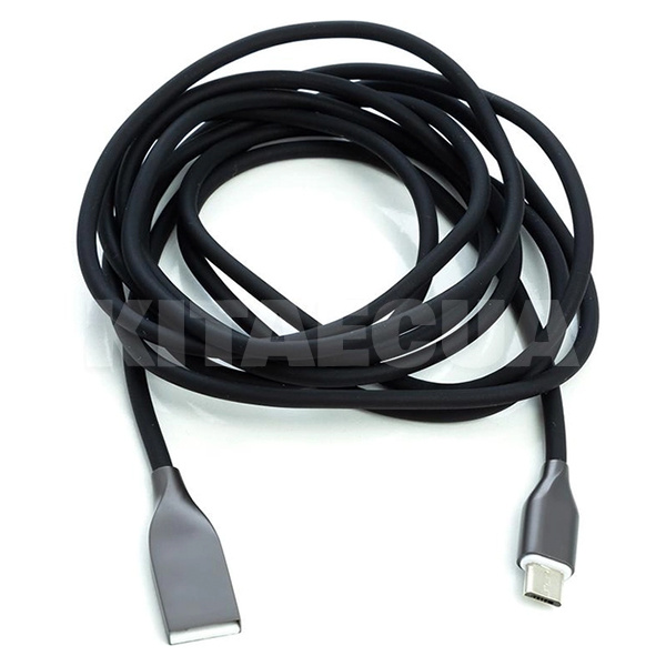 Кабель USB microUSB 2.4А 2 м чорний PowerPlant (CA911233) - 2