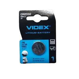 Батарейка литиевая 3.0 в CR2032 BLISTER CARD 1шт. VIDEX
