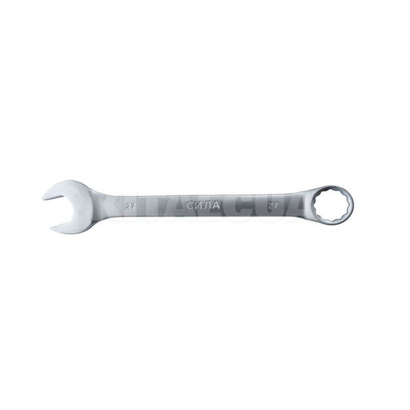 Ключ рожково-накидной 27 мм 12-гранный матовый CrV СИЛА (201127)