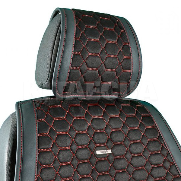 Накидки на сидіння чорно-червоні з підголівником Monte Carlo BELTEX (BX81110) - 3