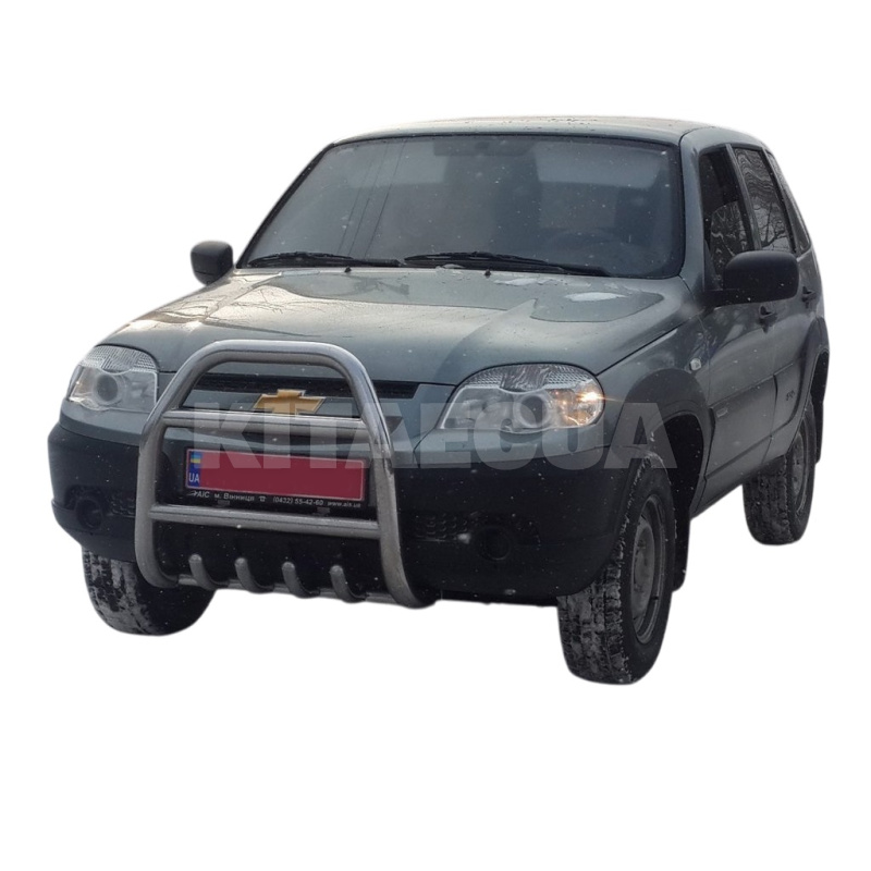 Кенгурятник QT007 Chevrolet Niva нержавеющая сталь CAN (dd22343) - 5
