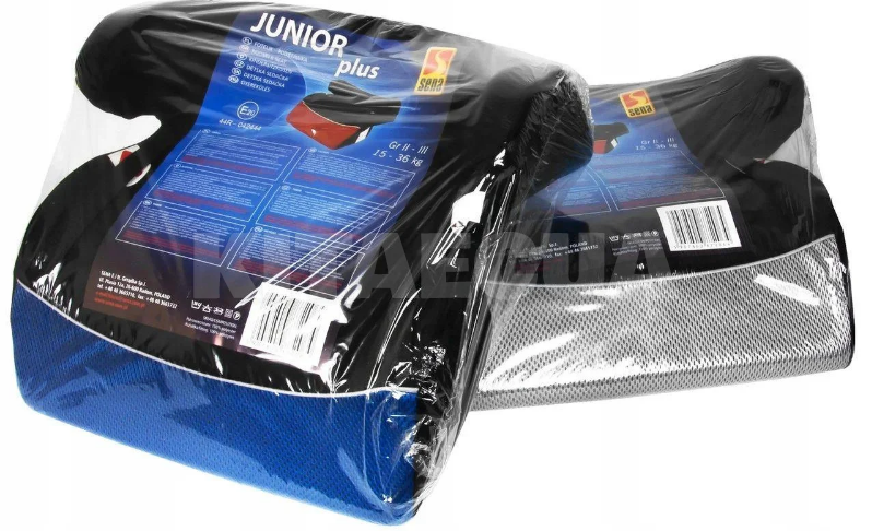 Автокрісло-бустер дитяче Junior Plus 15-36 кг чорно-синє Sena (Junior Plus Sena-BLK) - 2