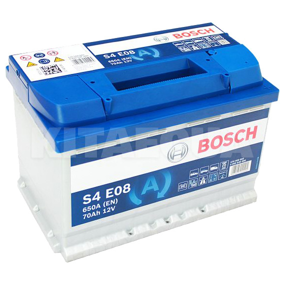 Аккумулятор автомобильный 70Ач 650А "+" справа Bosch (0 092 S4E 081)